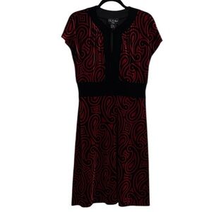 S.L. Fashions Petite Velvet Feel Patterned Dress